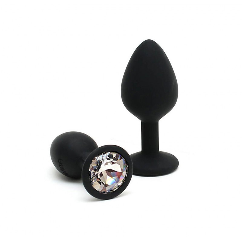 Adora Black Jewel Silicone Butt Plug - Diamond - Small